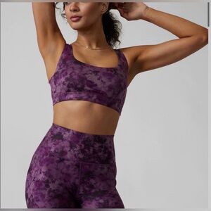 Athleta Exhale Bra in Purple Tie Dye Floral
Size S